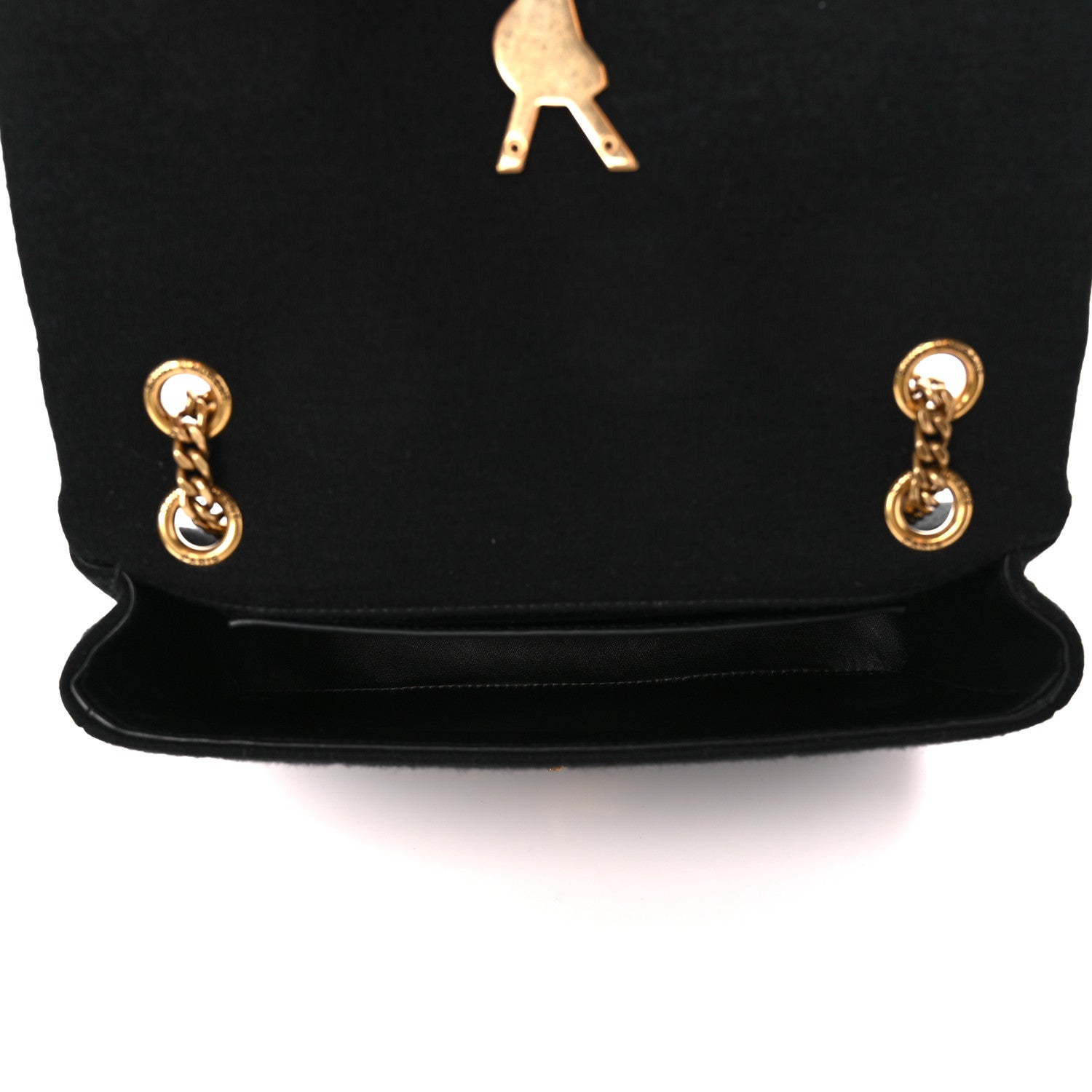 Saint Laurent Jersey Wool Patchwork Monogram Medium Jamie Black 5 of 10