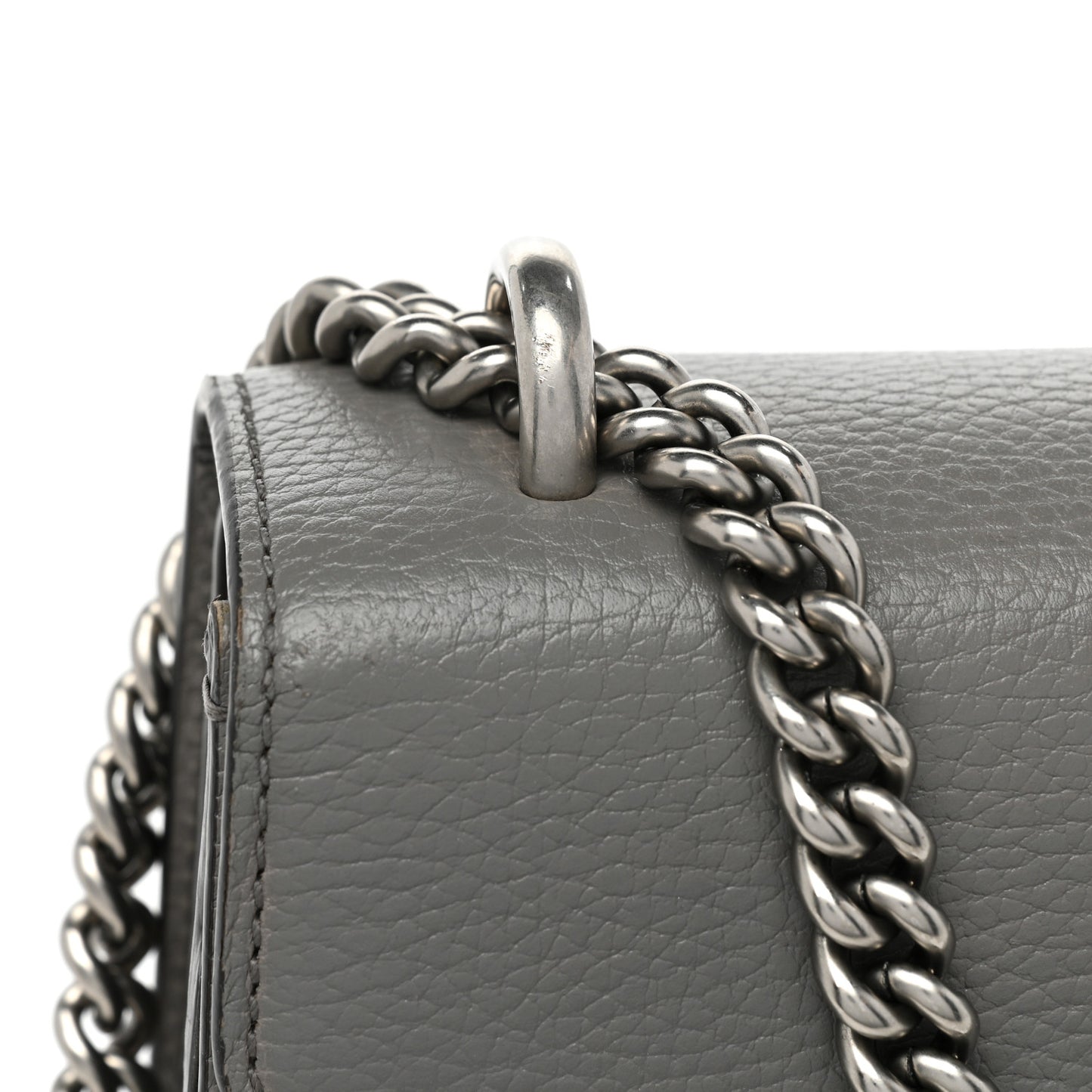 Pebbled Calfskin Small Dionysus Shoulder Bag Dusty Grey