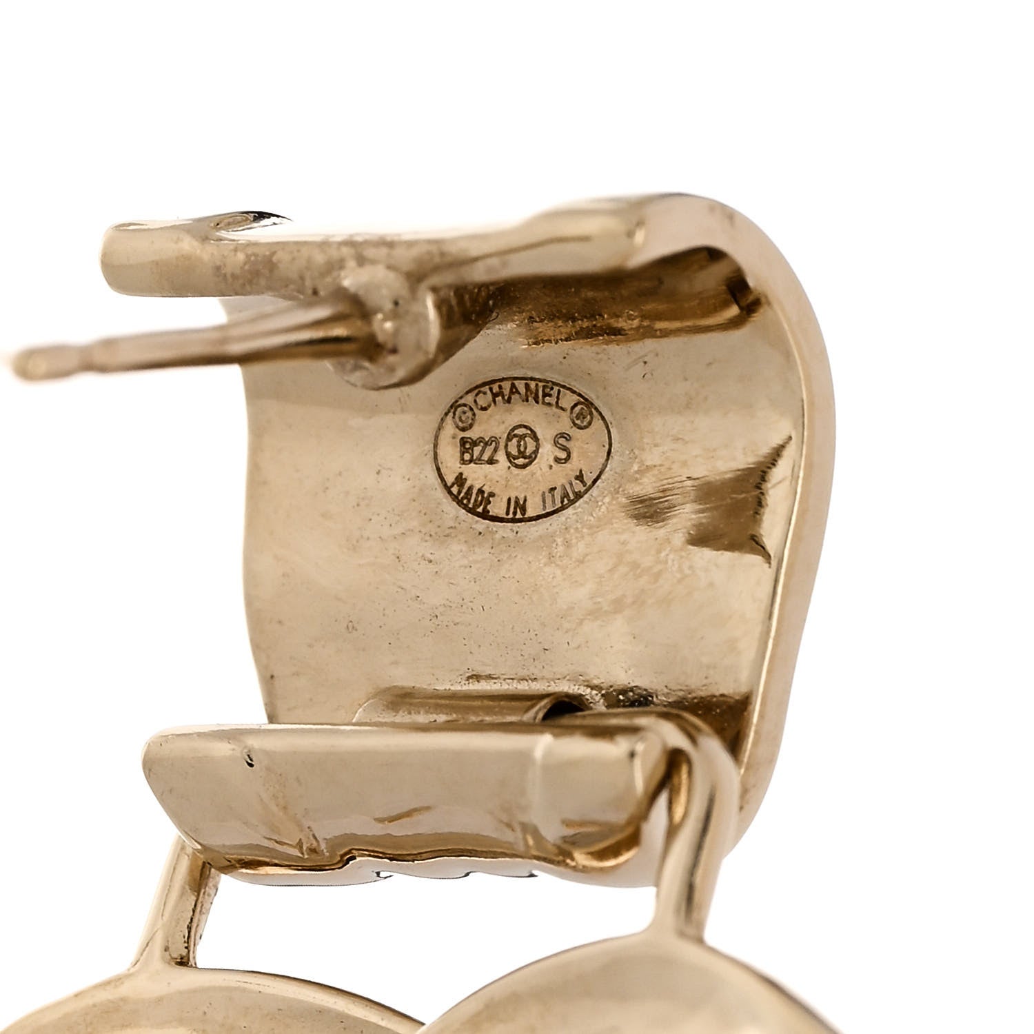 Chanel Metal CC Drop Earrings Gold 4 of 5