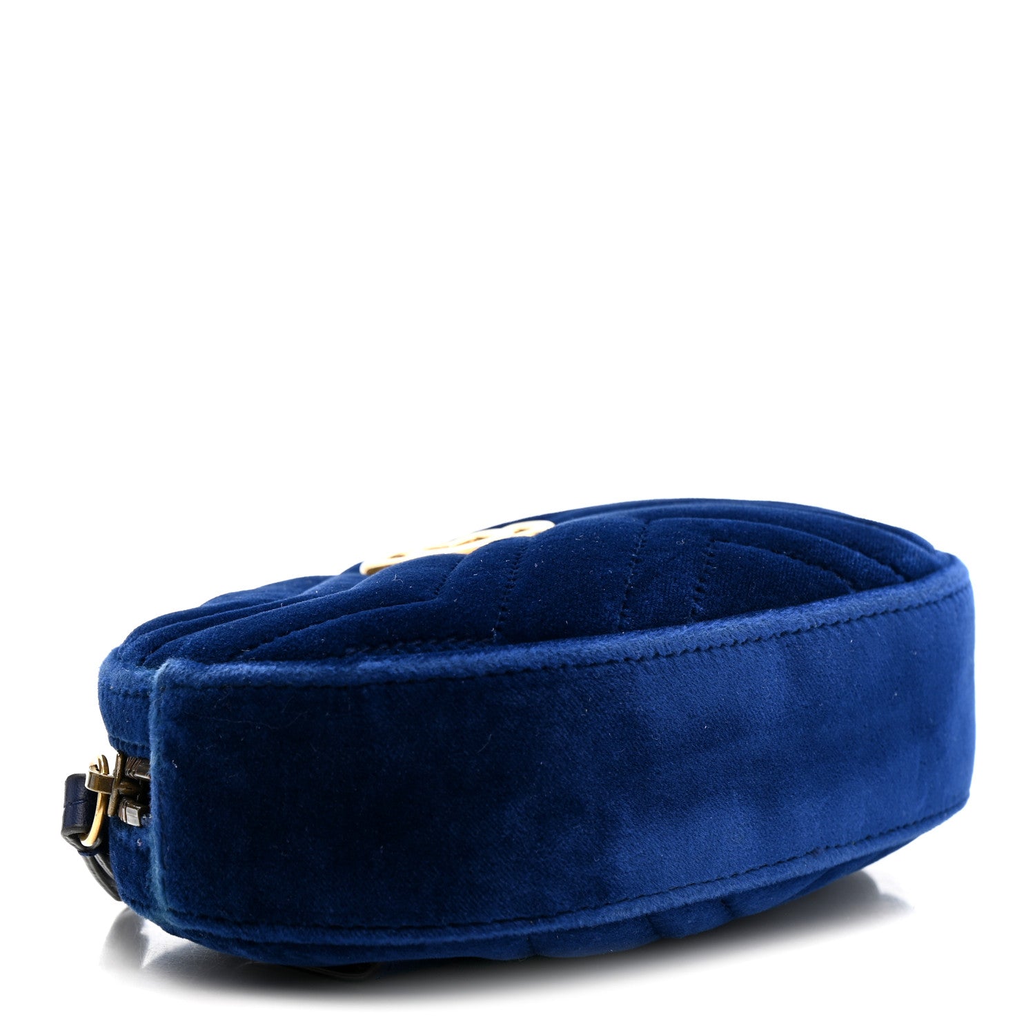 Gucci Velvet Matelasse GG Marmont Belt Bag 85 34 Cobalt Blue 4 of 15