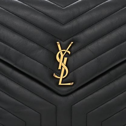 Saint Laurent Calfskin Y Quilted Monogram Large Loulou Chain Satchel Black 9 of 13