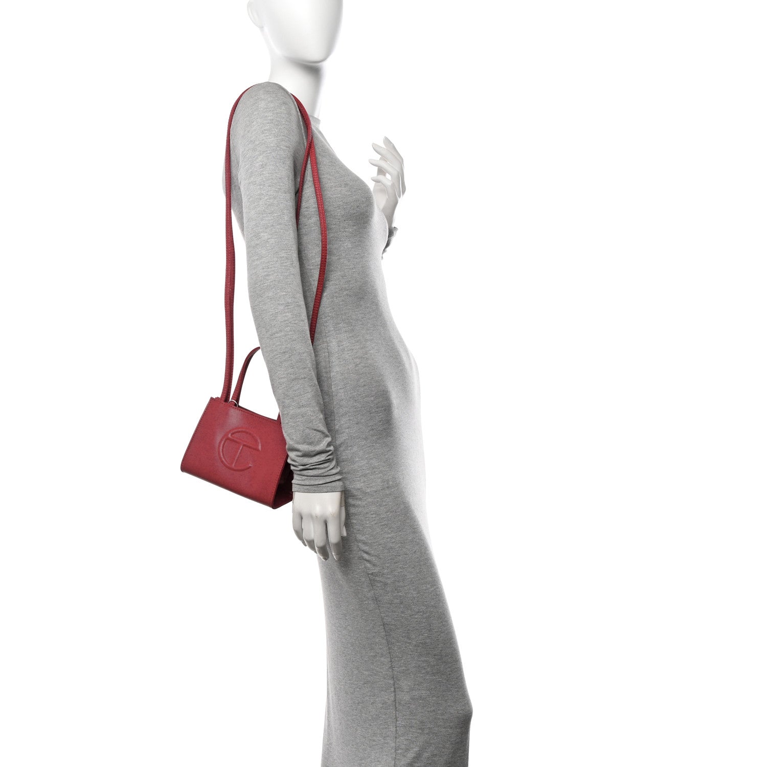 Telfar Vegan Leather Small Shopping Bag Oxblood 2 of 9