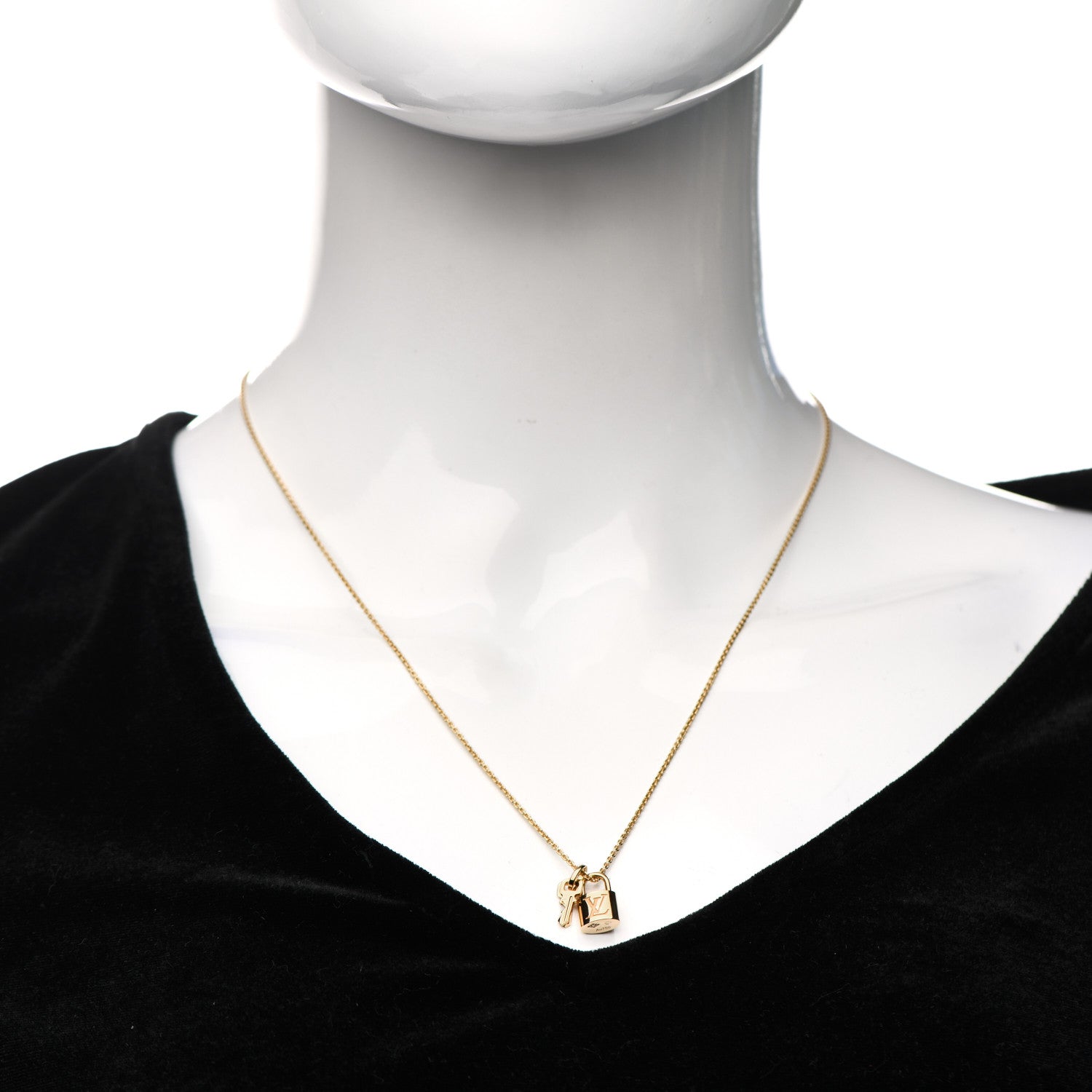 Louis Vuitton 18K Yellow Gold Lockit Key Pendant Necklace 2 of 5