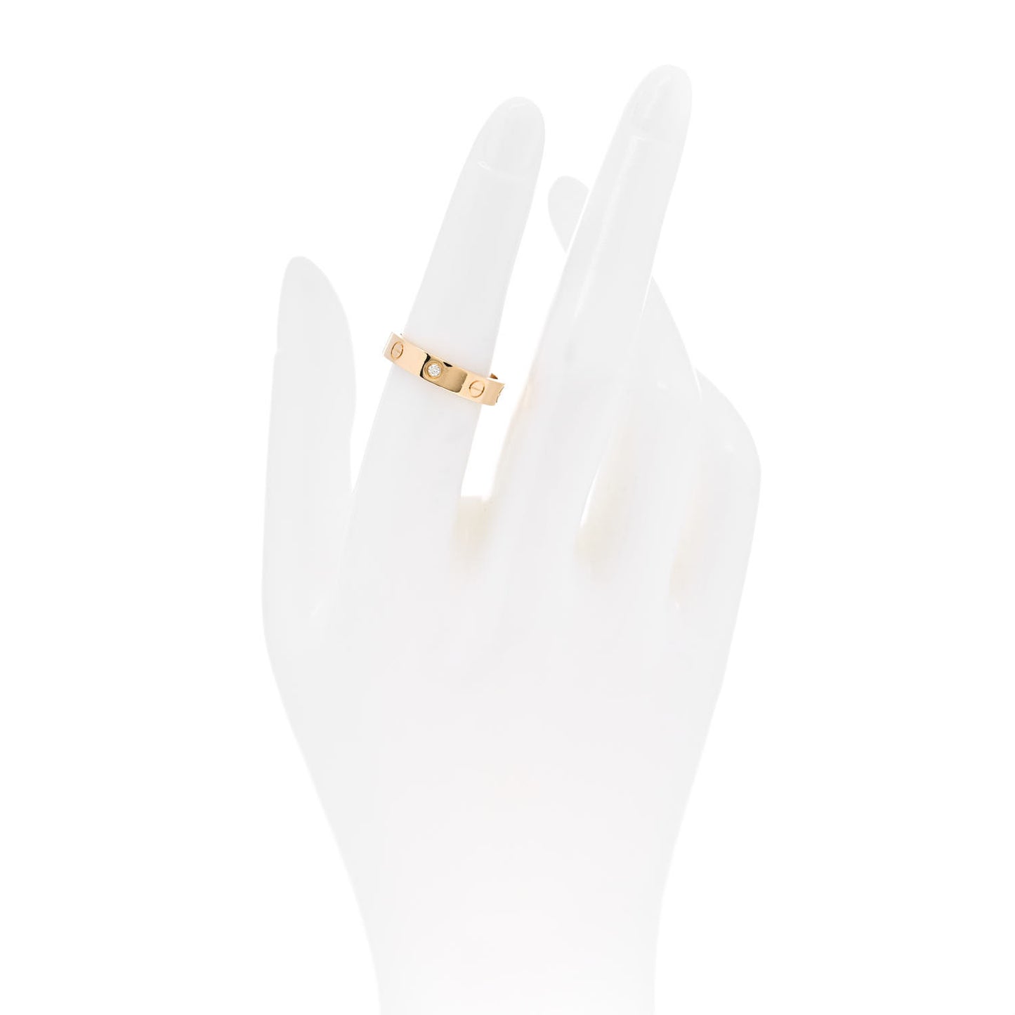 18K Yellow Gold Diamond 4mm LOVE Wedding Band Ring 52 6