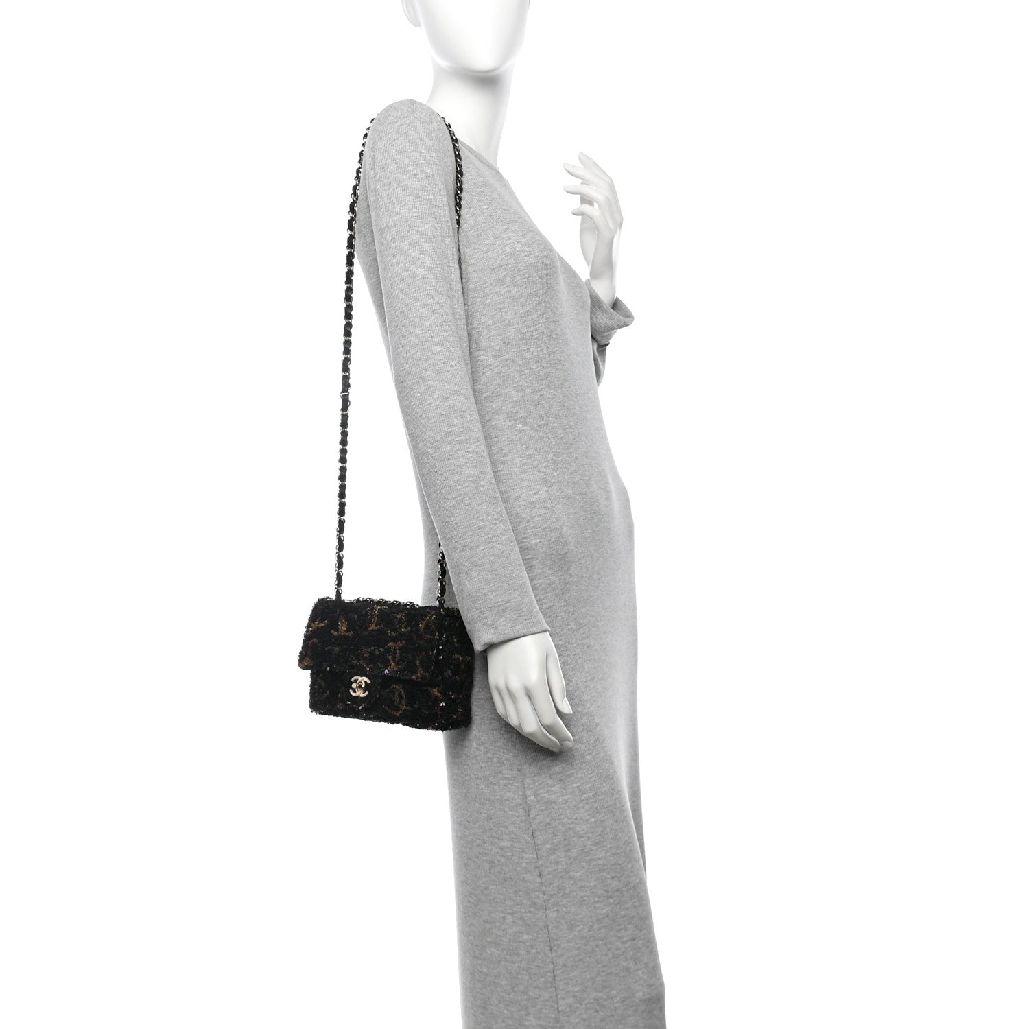 Chanel Sequin CC Small Single Flap Black Multicolor 2 of 10
