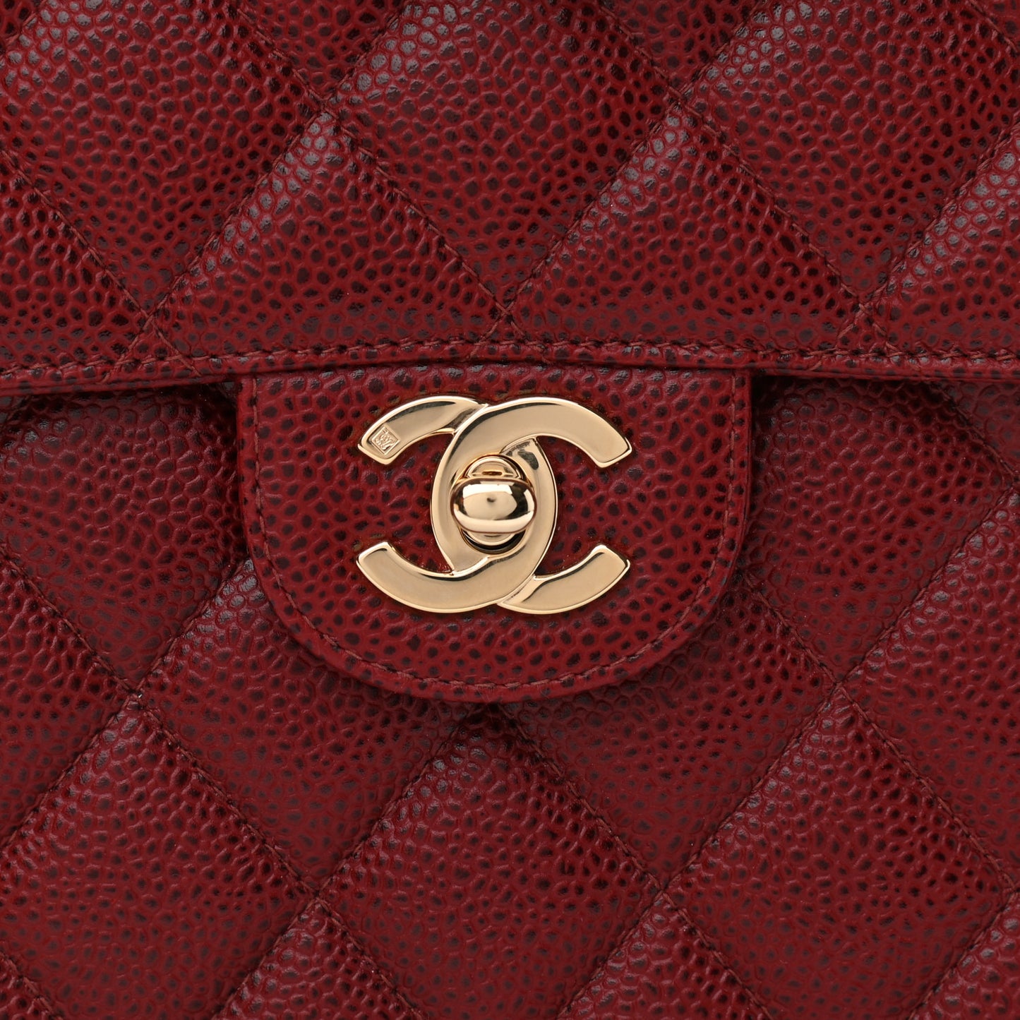 Caviar Quilted Jumbo Single Flap Bordeaux