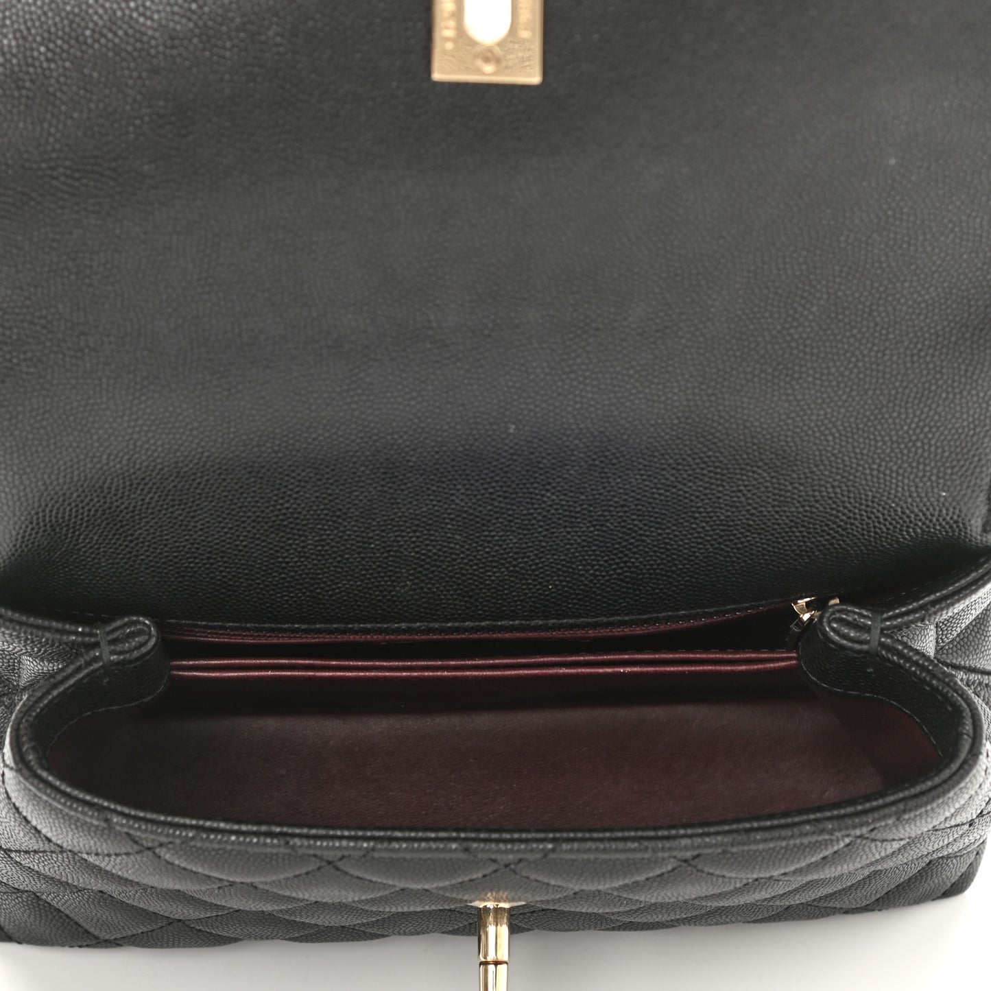Caviar Quilted Mini Coco Handle Flap Black