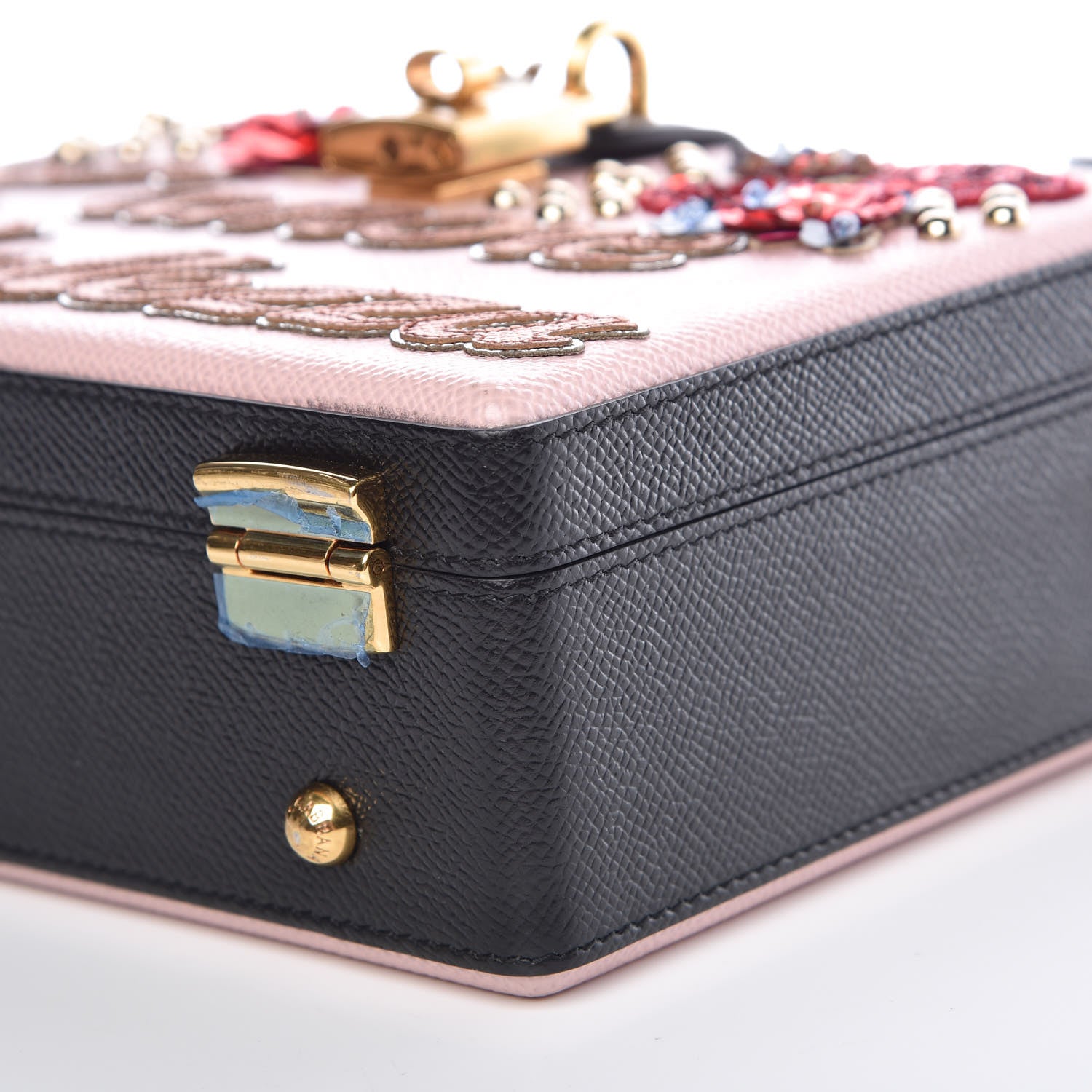 Dolce & Gabbana Dauphine Embellished Box Bag Black Rosa Carne 8 of 9