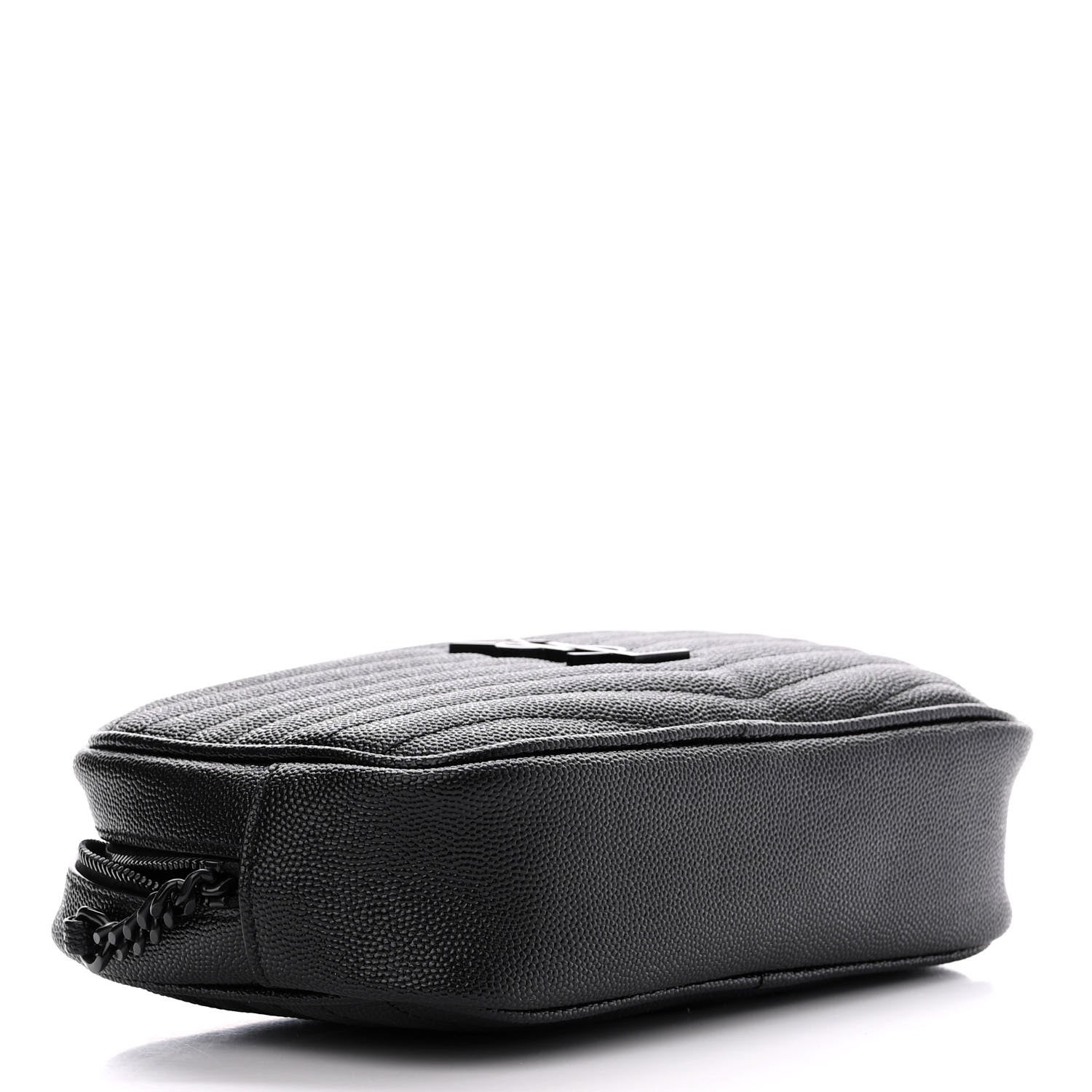 Saint Laurent Grain De Poudre Matelasse Monochrome Monogram Mini Lou Camera Bag Black 4 of 10