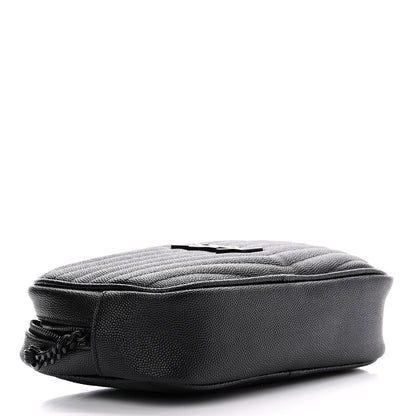 Saint Laurent Grain De Poudre Matelasse Monochrome Monogram Mini Lou Camera Bag Black 4 of 10