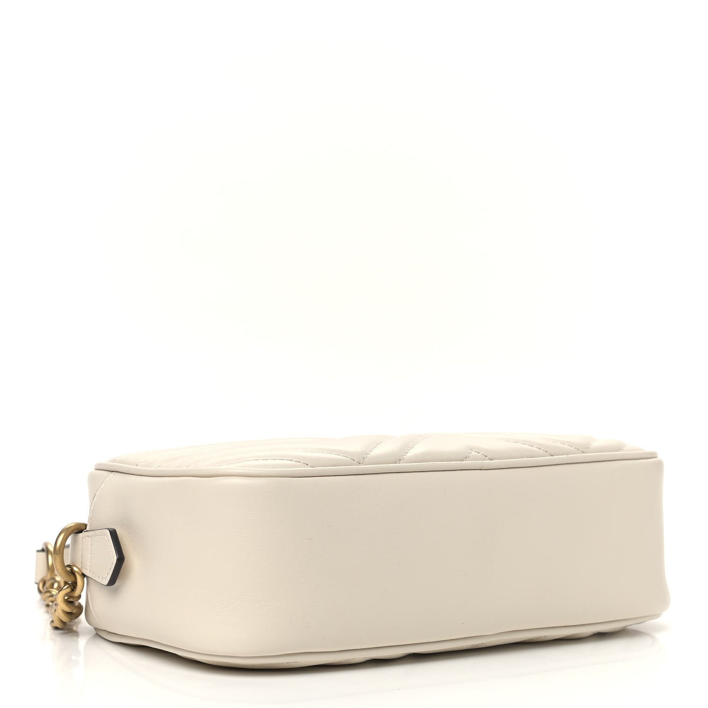 Calfskin Matelasse Small GG Marmont Chain Shoulder Bag White