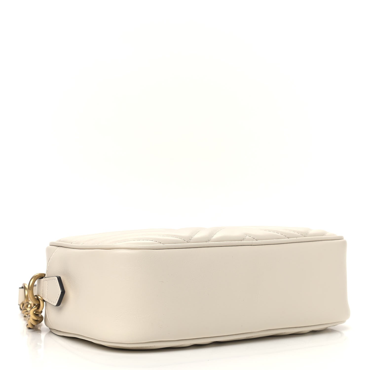 Gucci Calfskin Matelasse Small GG Marmont Chain Shoulder Bag White 4 of 10