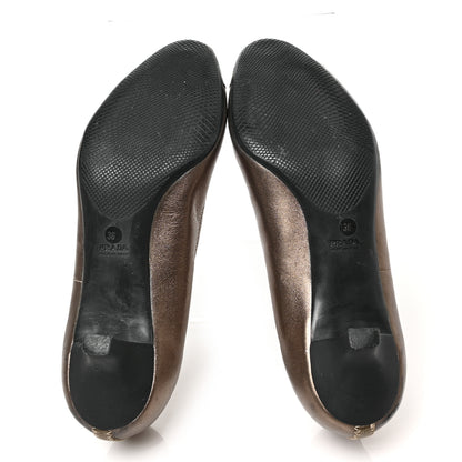 Prada Metallic Calfskin Pump 36 Bronze 5 of 7