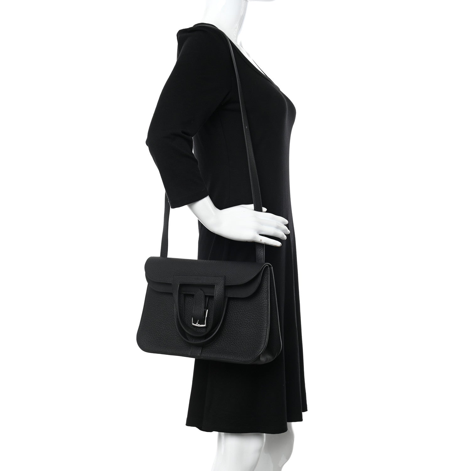 Hermes Taurillon Clemence Halzan 31 GM Black 2 of 10