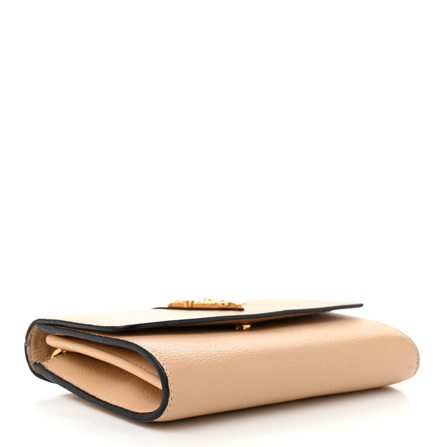 Versace Grained Calfskin Virtus Wallet On Chain Beige 4 of 11