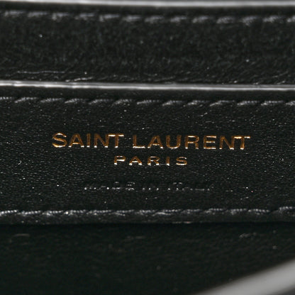 Saint Laurent Calfskin Crocodile Embossed Mini Classic Monogram Cassandra Top Handle Black 6 of 12
