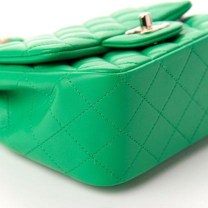 Chanel Lambskin Quilted Mini Square Flap Green 6 of 11