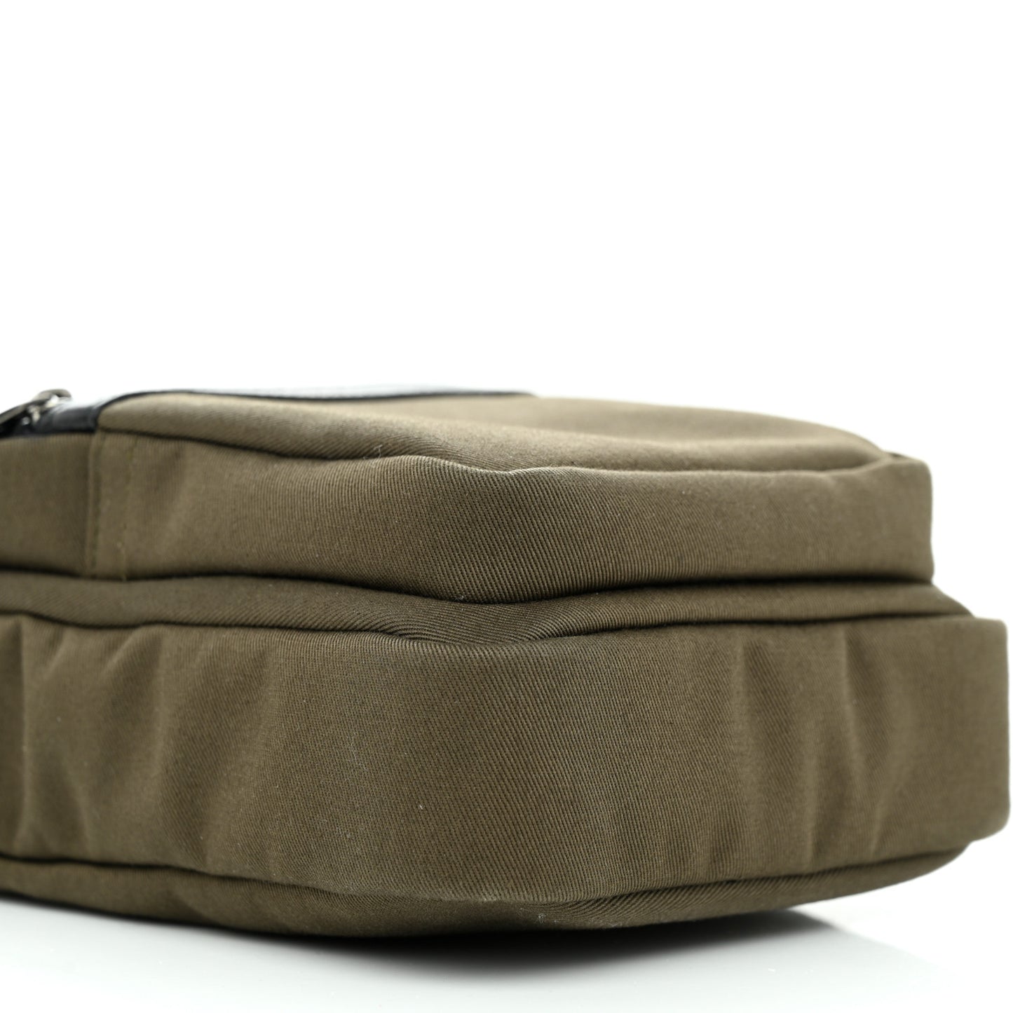 Canvas Calfskin Sid Messenger Bag Kaki Face Black
