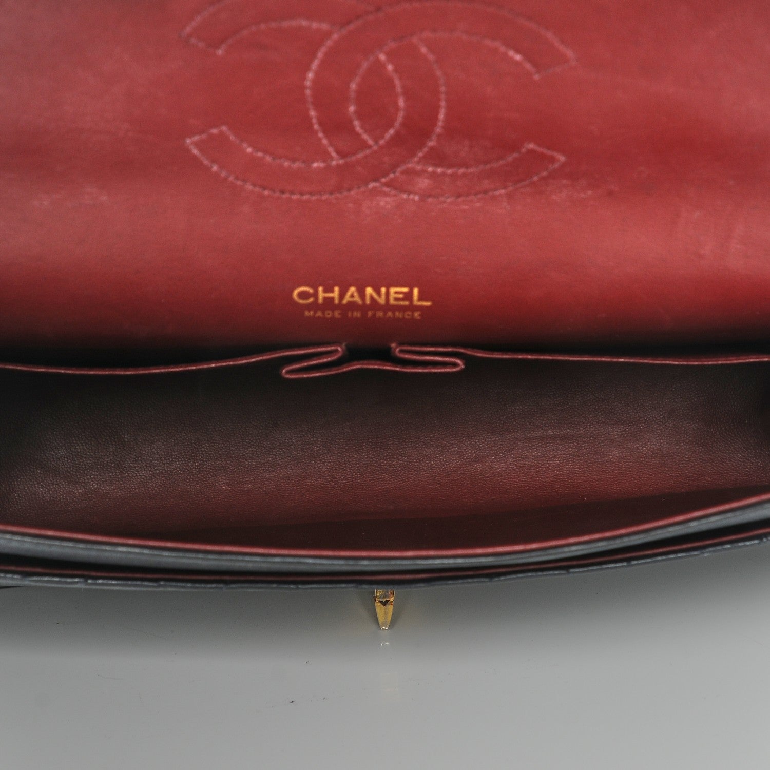 Chanel Lambskin Medium Mademoiselle Chain Double Flap Navy 6 of 7