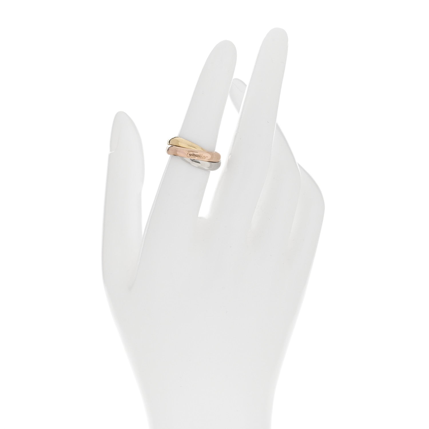 Cartier 18K Pink Yellow White Gold Classic Trinity Ring 50 5.25 2 of 6