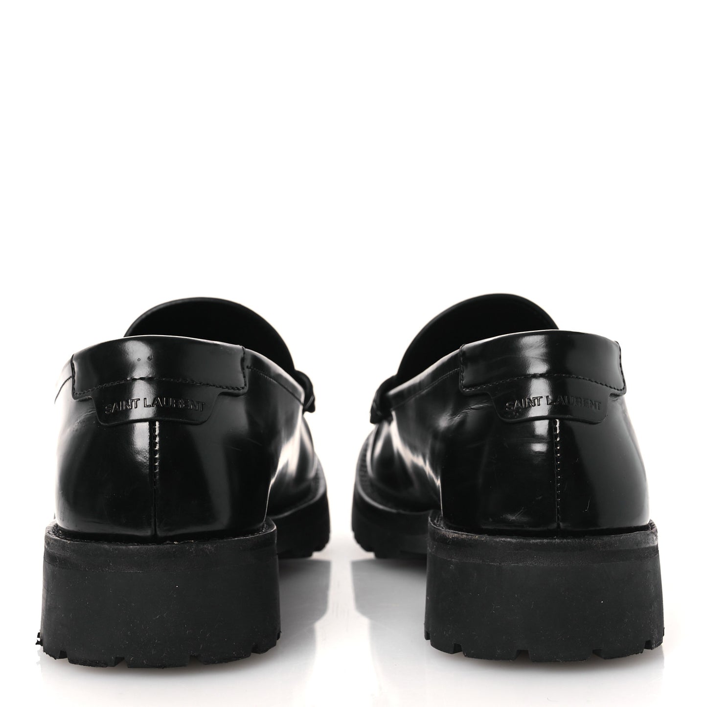 Glazed Calfskin Chunky Le Loafer Penny Slippers 39 Black