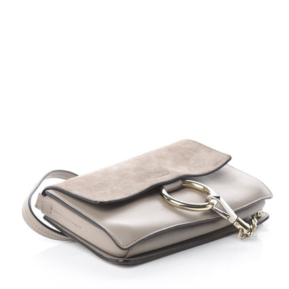 Chloe Suede Calfskin Small Faye Shoulder Bag Motty Grey 3 of 7