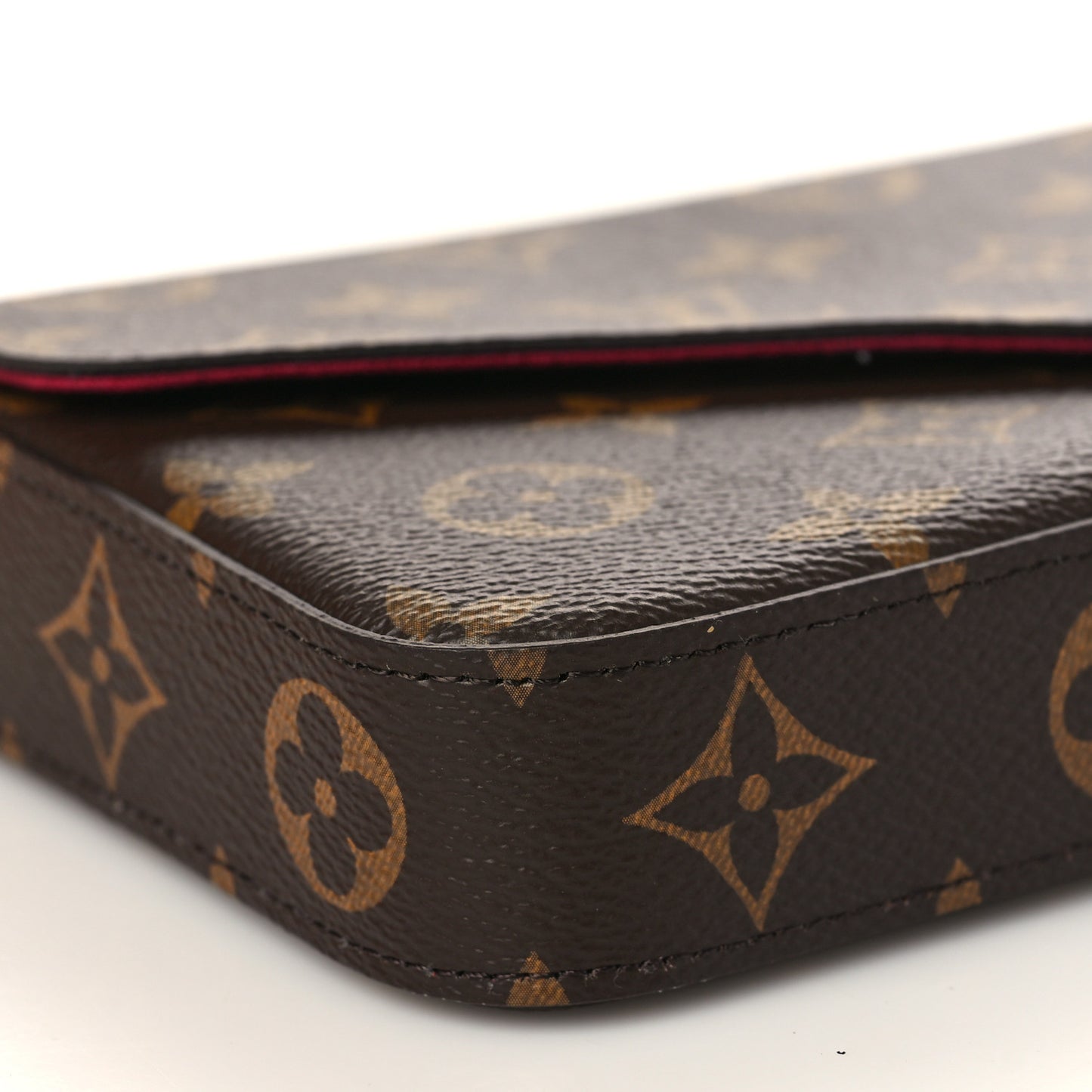 Monogram Pochette Felicie Chain Wallet Fuchsia