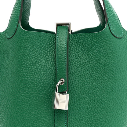 Hermes Taurillon Clemence Picotin Lock 18 PM Vert Vertigo 8 of 11