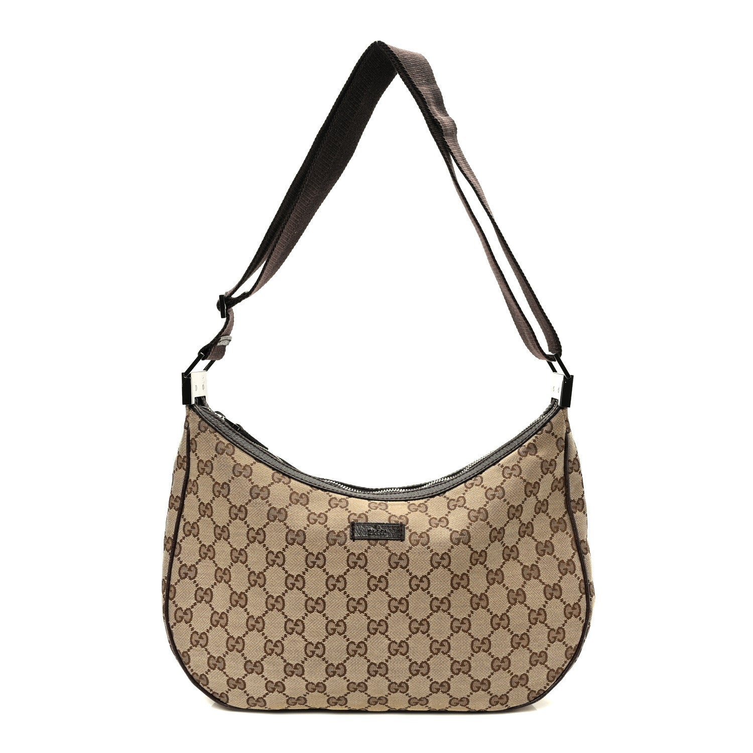 Gucci Monogram Medium Half Moon Hobo Dark Brown 1 of 10