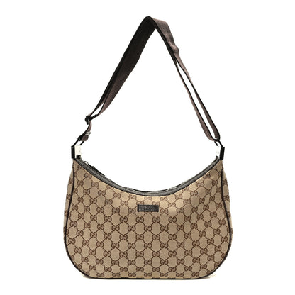 Gucci Monogram Medium Half Moon Hobo Dark Brown 1 of 10