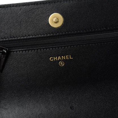 Chanel Goatskin Quilted Chanel 19 Wallet On Chain WOC Black 8 of 12