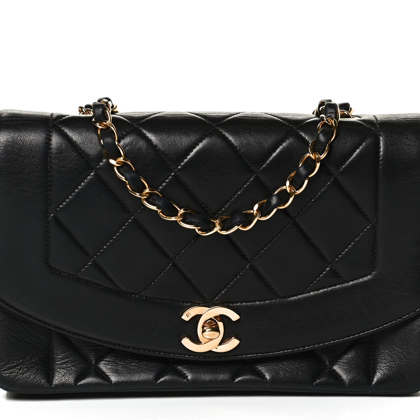 Lambskin Quilted Small Single Flap Black