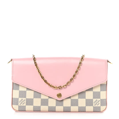 Louis Vuitton Damier Azur Calfskin Pochette Felicie Eau de Rose 1 of 10