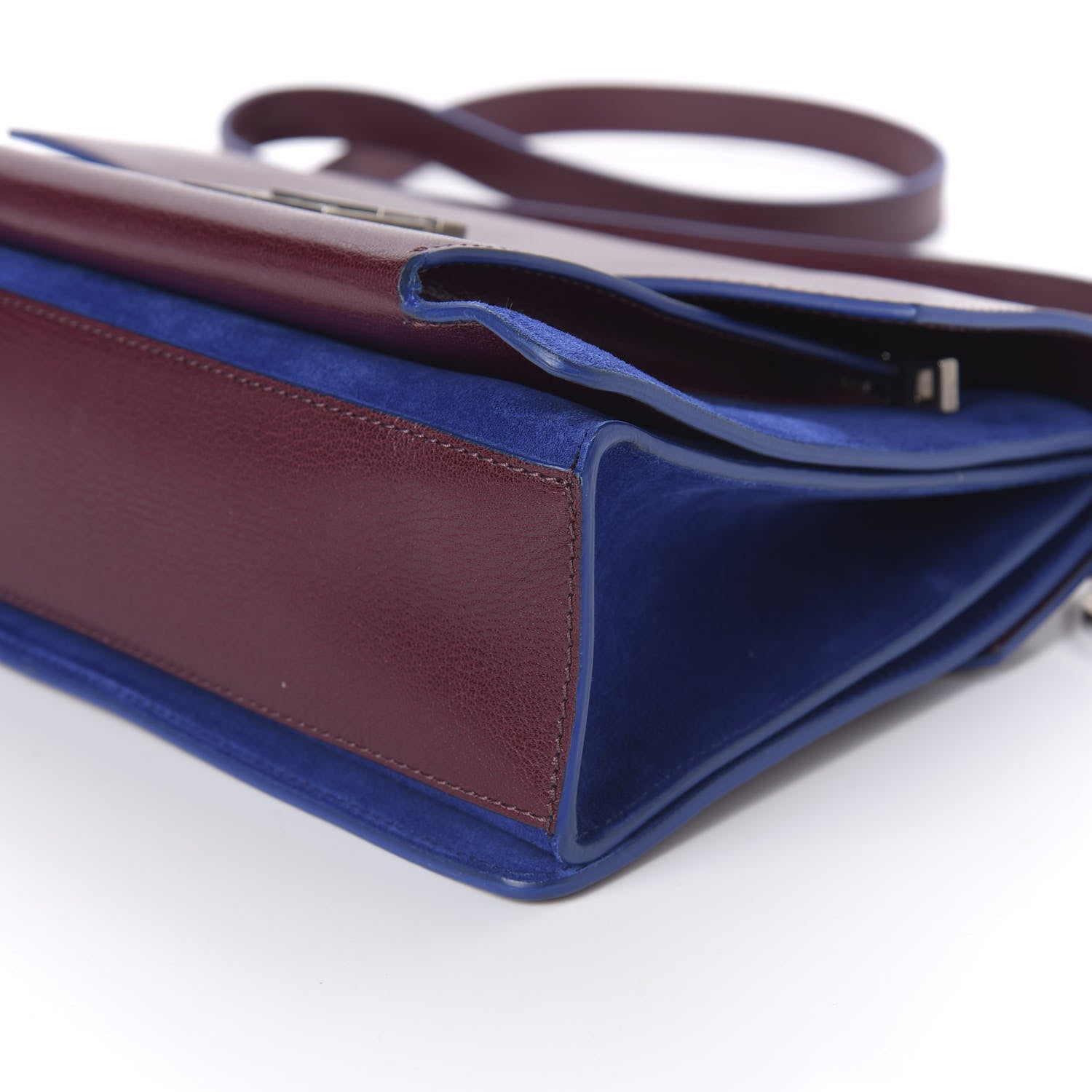 Givenchy Goatskin Suede Medium GV3 Shoulder Bag Aubergine Blue 7 of 9