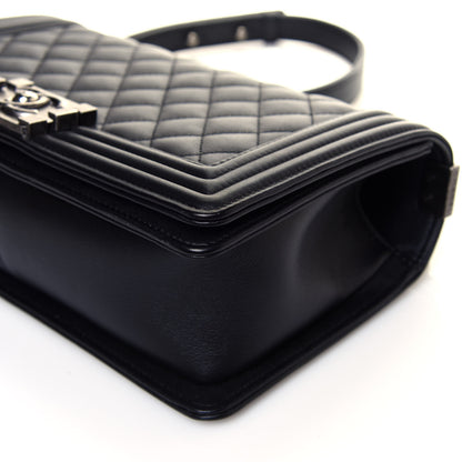 Chanel Calfskin Quilted Medium Boy Flap Black 9 of 12
