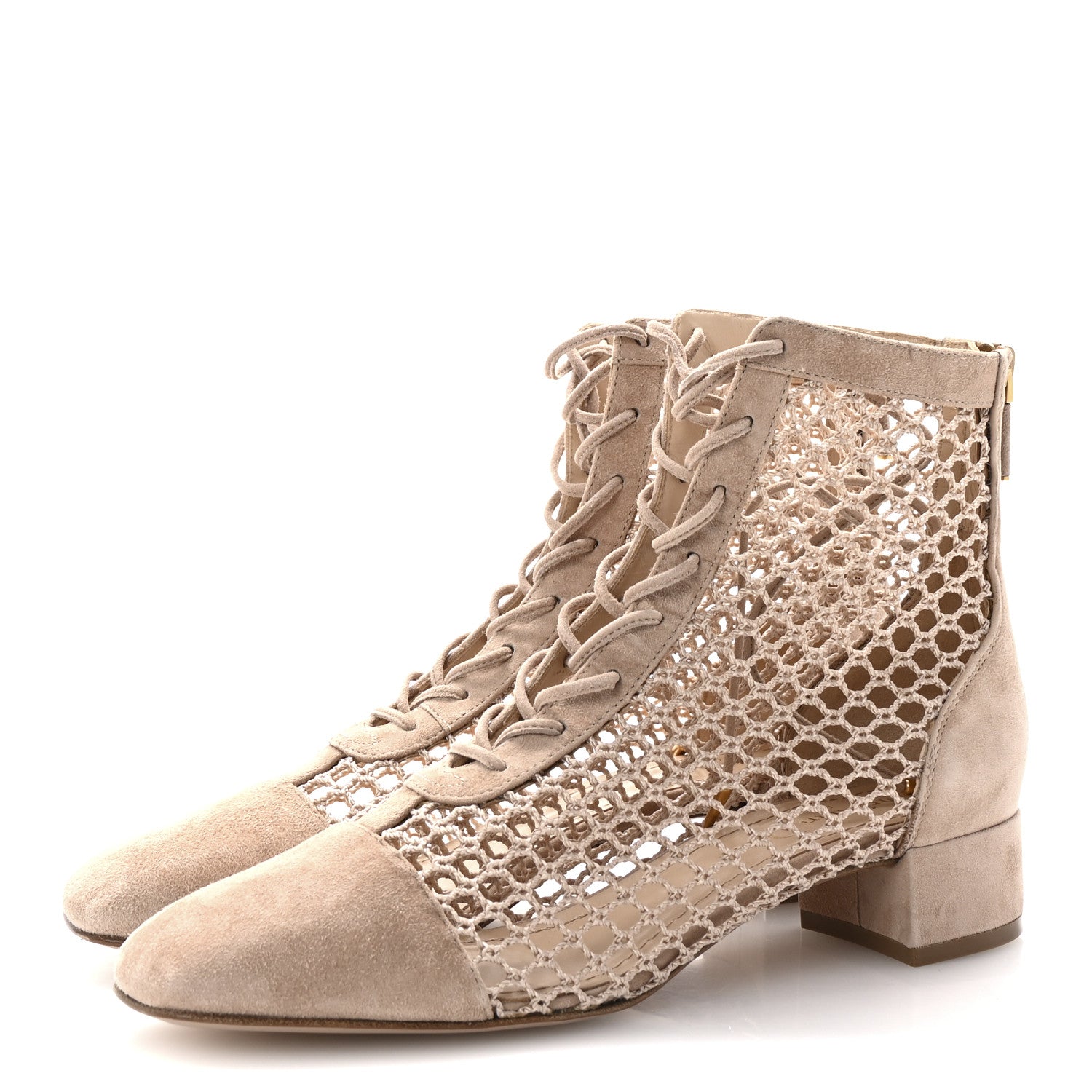 Christian Dior Suede Resille Naughtily-D 30mm Ankle Boots 36.5 Nude 4 of 9
