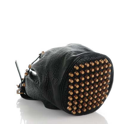 Alexander Wang Pebbled Lambskin Diego Bucket Bag Black Antique Brass Hardware 4 of 8