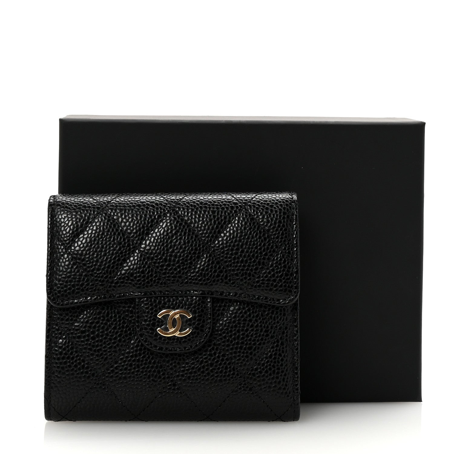 Chanel Caviar Quilted Compact Flap Wallet Black 9 of 9