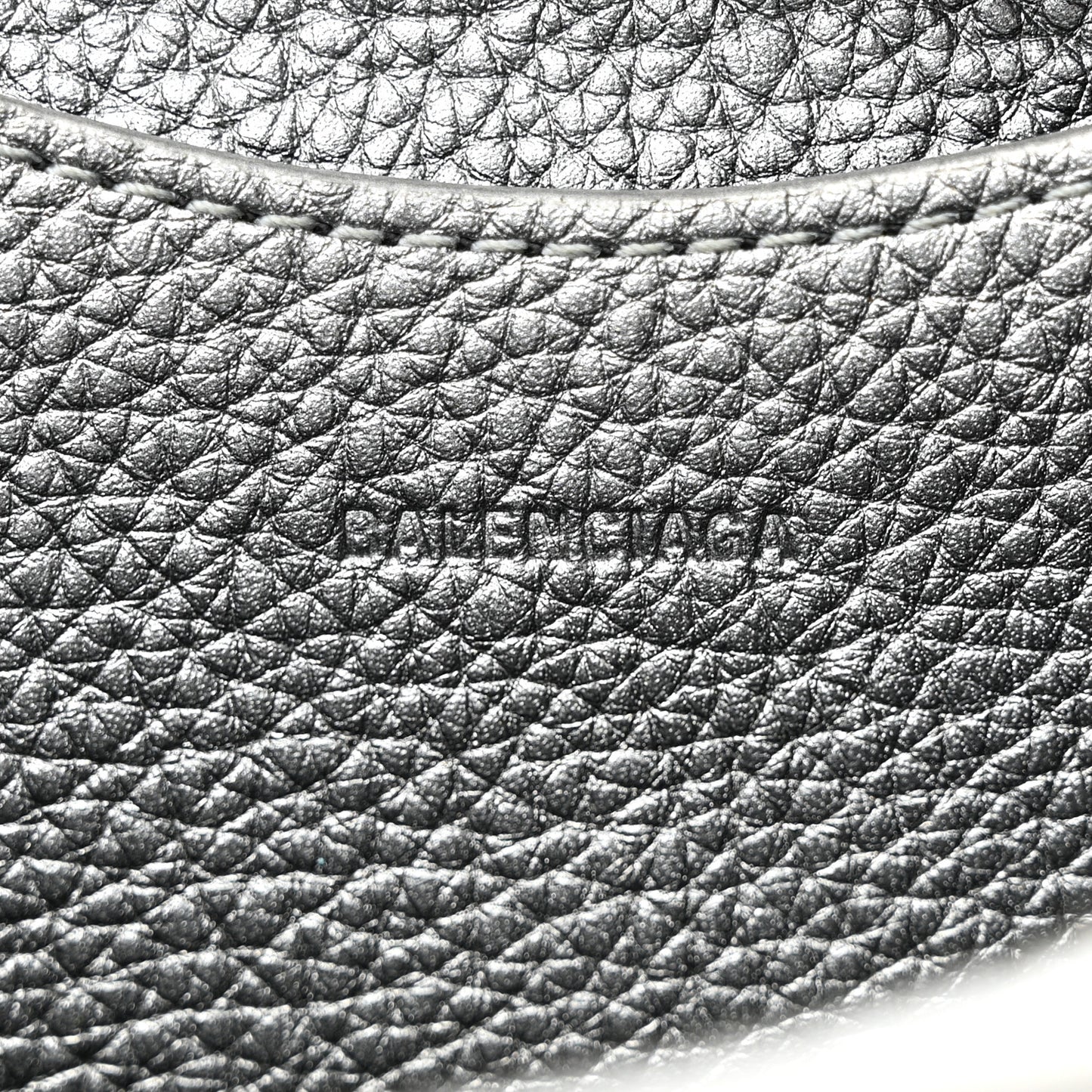 Metallic Grained Calfskin Neo Classic Silver Hardware Mini City Silver