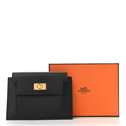Hermes Epsom Kelly Pocket Compact Wallet Black 8 of 8