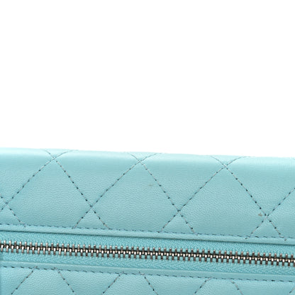 Chanel Lambskin Quilted Mini Wallet On Chain WOC Neon Blue 11 of 11