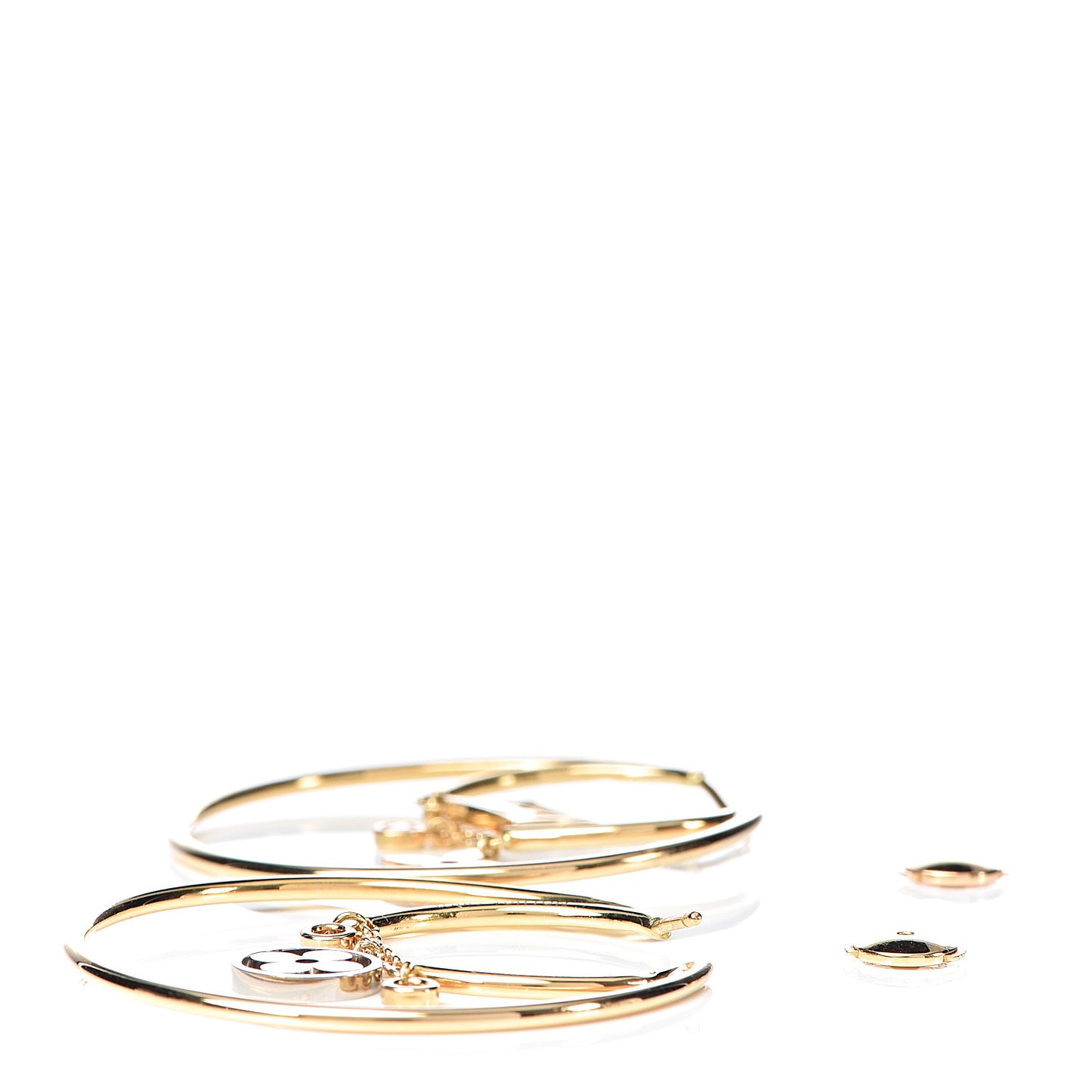 18K Yellow White Pink Gold Diamond Idylle Blossom Pampilles Hoop Earrings