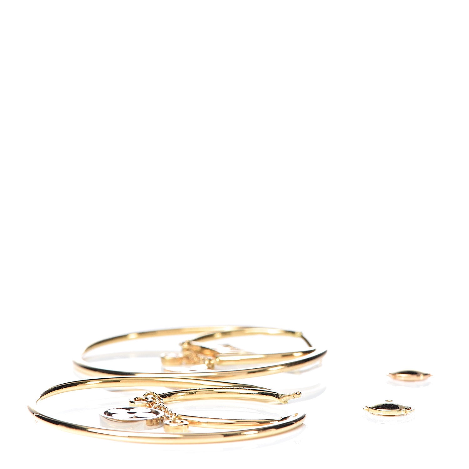 Louis Vuitton 18K Yellow White Pink Gold Diamond Idylle Blossom Pampilles Hoop Earrings 3 of 6