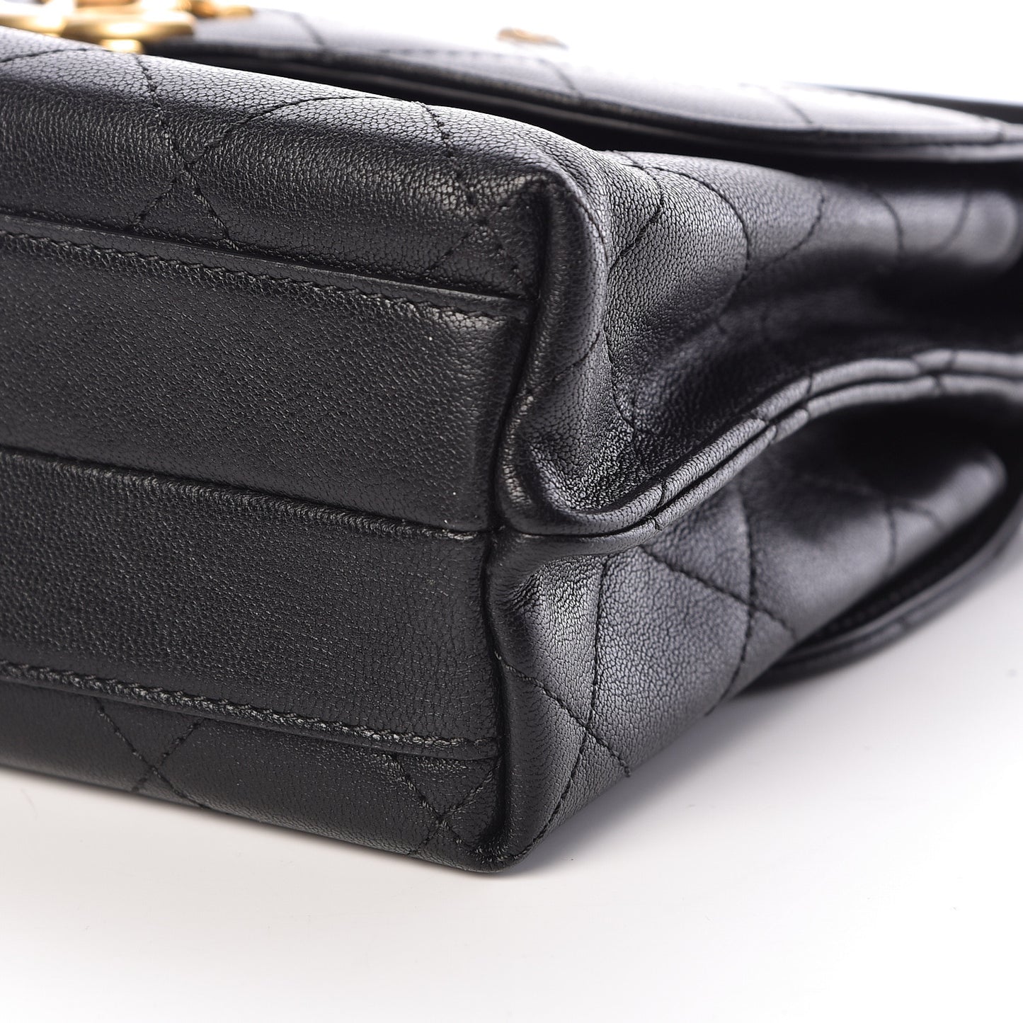 Lambskin Quilted Double Flap Black