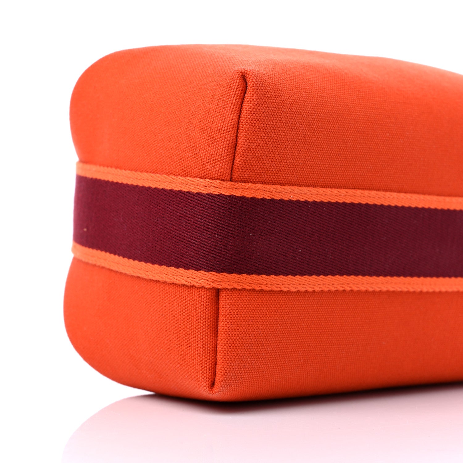 Hermes Canvas Small Bride-A-Brac Pouch Orange Burgundy 8 of 9