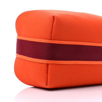 Hermes Canvas Small Bride-A-Brac Pouch Orange Burgundy 8 of 9