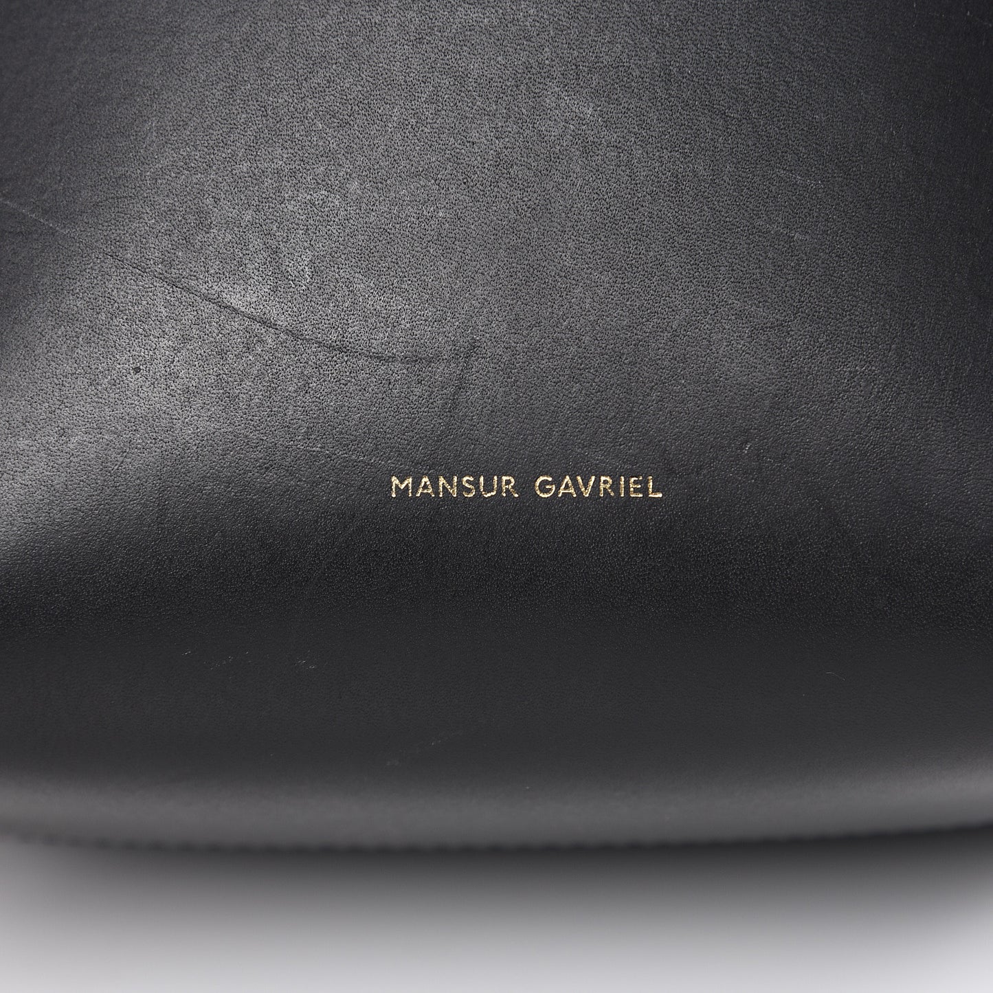 Calfskin Mini Bucket Bag Black Gold