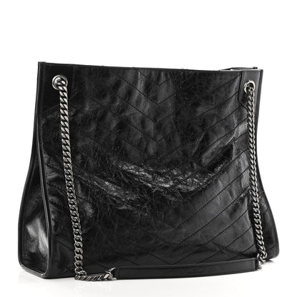 Saint Laurent Crinkled Calfskin Matelasse Monogram Niki Shoulder Bag Black 2 of 9