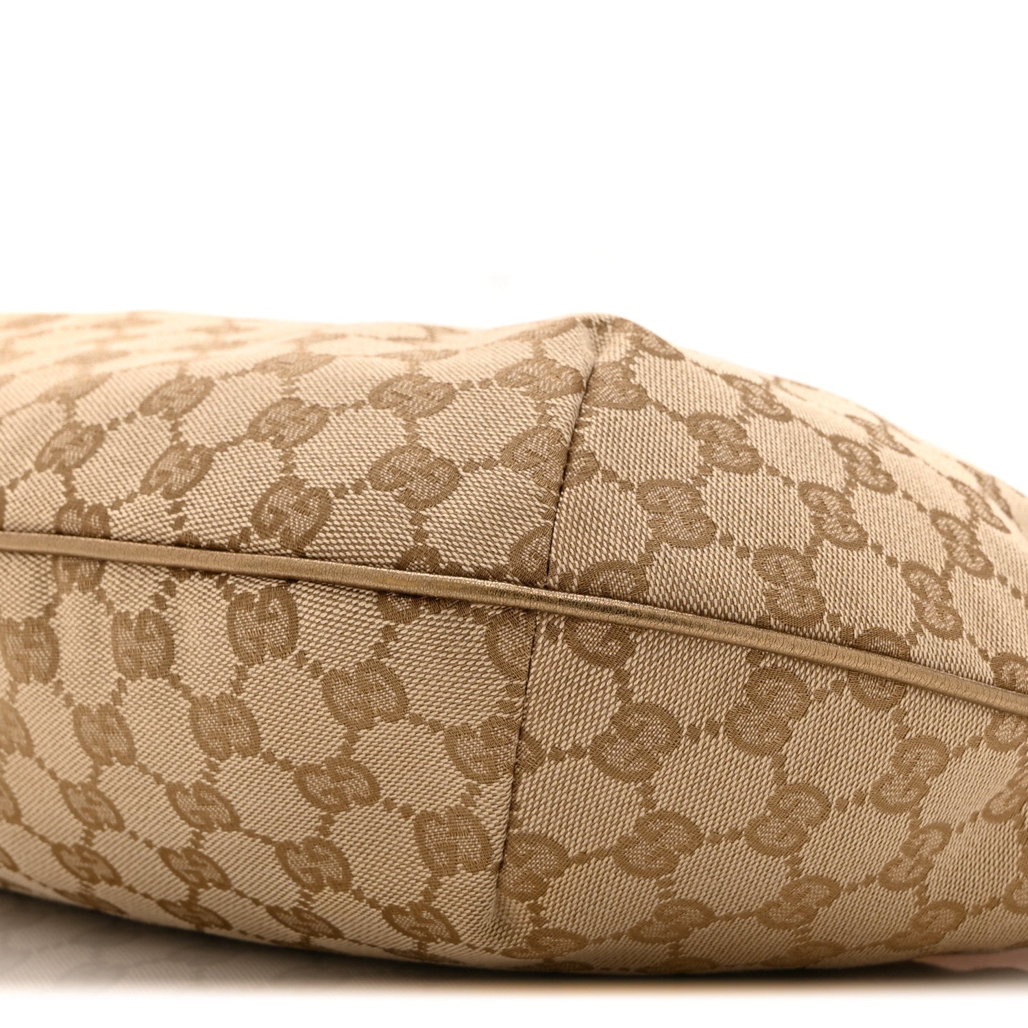 Gucci Monogram Web Medium Half Moon Hobo Gold Pink 10 of 10