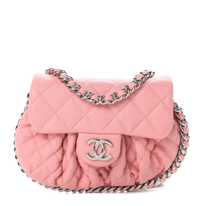 Chanel Washed Lambskin Quilted Mini Chain Around Messenger Pink 1 of 11